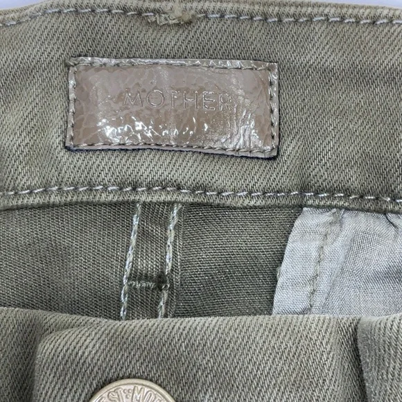 MOTHER Crop Zip Muse Mid Rise Skinny Olive Green Size: 26 - Picture 8 of 12